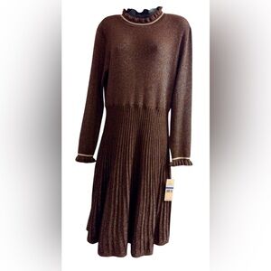 Nanette Lepore Metallic Ombre Knit Midi Dress Midi Brown Size XL-1X NWT